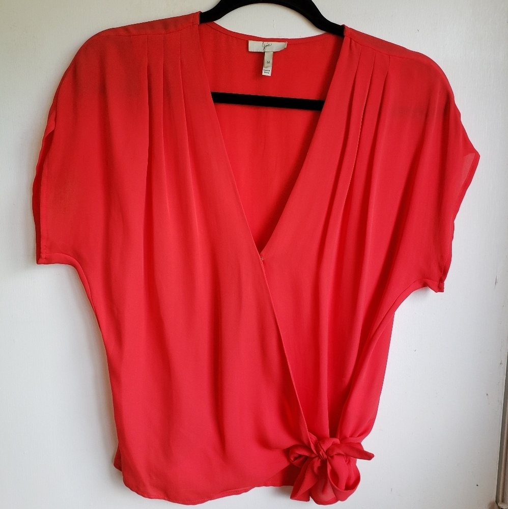 Joie M V-neck Dark Salmon Blouse